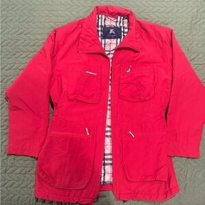 Burberry red Checkered Quilted Jacket